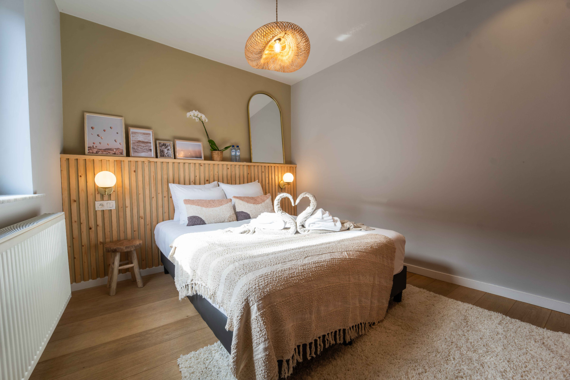 Chambre principale d'un appartement meublé à Mons, linge de lit fourni